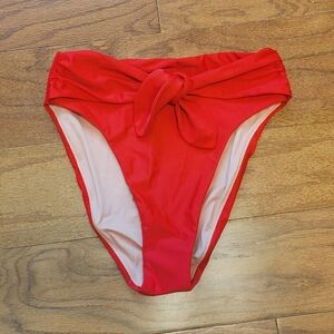 J.Crew Red High-Waisted Bikini Bottoms XS NWT!